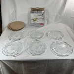 Pasabahce Set Of 6 Perla Transparent Glass Dessert Plates 194MM 7 3/4". Fixed Price $29.95.