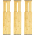 Vaefae 3 Pack Bamboo Drawer Dividers, 4" High Adjustable 11.917.1" Clothes Dr.... Fixed Price $37.09.