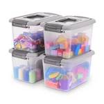 Citylife 4 Packs 6 Qt Plastic Storage Bins With Latching Lids Stackable Stora.... Fixed Price $37.95.