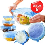 6PCS Stretch Silicone Lids Bowl Reusable Kitchen Food Storage Wrap Sealing Cover. Fixed Price $7.99.