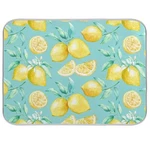 Absorbent Dish Drying Mat For Kitchen Counter - Yellow Lemon Teal B... Fast Ship. Fixed Price $26.99.