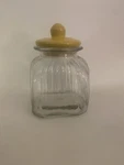 Artland Vintage Ribbed Jar Mcm Thick Glass Storage With Ceramic Lid W/seal. Fixed Price $29.00.