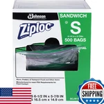 Ziploc 682255 Resealable Sandwich Bags, 1.2MIL, 1/2 6, Clear, Box Of 500. Fixed Price $44.06.