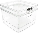 Isaac Jacobs Clear Storage Bins W/cutout Handles, Plastic Organizer For Home. Fixed Price $34.99.