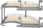 Rev-a-shelf 582-18-R Contemporary 35-3/4"W Arc Curve Two Tier Maple. Fixed Price $821.67.