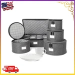 5-PIECE China Storage Set Gray Hard Shell Felt Dividers Kitchen Moving. Fixed Price $91.98.