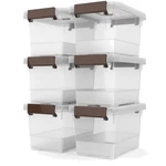 Minimalist 3.5 Quart Clear Storage Bins With Lids - Perfect For Clutter Control. Fixed Price $41.29.