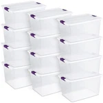 Sterilite 66 Quart Clear Plastic Latching Handle Storage Container Tote, 12 Pack. Fixed Price $189.28.