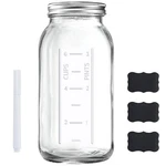 64 Oz Wide Mouth Mason Jar With Lid, Clear Heavy Duty Glass Airtight Storage .... Fixed Price $19.98.