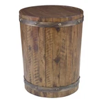 Rustic Wood Wine Barrel Accent Table Whiskey Iron Straps Drum Traditional. Fixed Price $559.20.
