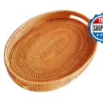 I-lan Oval Rattan X-large Severing Tray For Fruitbreakfast Drinksfood Storage. Fixed Price $64.21.