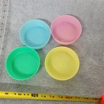 Tupperware Vintage Pastel Snack Bowls Set Of 4 Pink Blue Yellow Green 1286-29. Fixed Price $16.99.