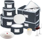 China Dinnerware Storage Containers Set- Dish,mug,stemware Cases Quilt. Fixed Price $52.17.