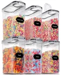 Praki Large Dry Food Storage Containers With Lids, 6PCS Airtight Cereal Conta.... Fixed Price $43.72.