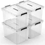 Stackable Plastic Storage Bins For Garage & Home Office - Tote Boxes Set. Fixed Price $91.50.