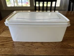 Vintage Rubbermaid Servin Saver #9 Rectangle 12 Cup Container Sheer W/almond Lid. Fixed Price $24.99.
