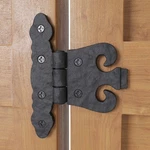 Black Cabinet Door 4.5" Wrought Iron Rust Resistant Flush Mount Hinges. Fixed Price $15.99.
