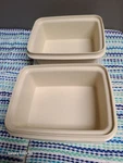 Tupperware -2 Freeze-n-save Keepers 1254-9 With Lids Ice Cream Lunch Box/ Almond. Fixed Price $11.00.