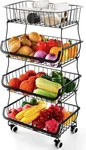 Fruit Vegetable Storage Basket, 4 Tier, Tier-black. Fixed Price $69.99.