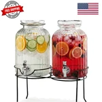 Canyon Glass Beverage Dispenser With Stand Set Of 2-1.3 Gallon Drink Dispense.... Fixed Price $82.44.