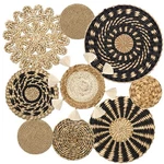 Lomohoo Set Of 9 Boho Wall Basket Wicker Woven Decorations .... Fixed Price $52.25.