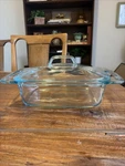 Pyrex 2QT Square Glass Food Storage Casserole Dish With Lid. Fixed Price $25.00.