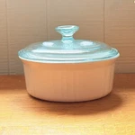 French White F-5-B 1.6 Liter Round Casserole Dish W/corningware Lid. Fixed Price $14.96.