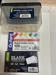 Index Box + 2 New Sealed Oxford Color Coded Ruled Cards #04753. Fixed Price $15.50.