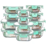 Qowoeo 12 Pack Glass Storage Containers Transparent Stackable Design Meal Prep. Fixed Price $47.78.