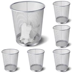 Zeyune 6 Pack Silver Office Trash Can Bulk Mesh 4 Gallon Metal Wire.... Fixed Price $65.46.