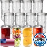 Cyclemore 24 Oz Wide Mouth Mason Jars Canning Metal Airtight Lids Bands 12. Fixed Price $86.65.