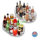 Holinwa Lazy Susan Organizer For Refrigerator, 13.5'' X 8.5'' Clear Rectangular. Fixed Price $53.43.