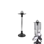 Stainless Steel Kitchen Utensil Holder 360 Rotating Countertop Rack W Hooks. Fixed Price $18.69.