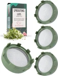 Elementi Sprouting Lids For Wide Mouth Mason Jars (set Of 4), Dark Green. Fixed Price $33.00.