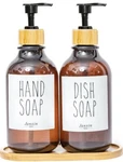 Janxin Dish Soap Dispenser For Kitchen With Bamboo Pump And Tray- Dual Pack. Fixed Price $5.99.