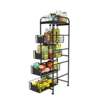 Best Whifea 5 Tier Slim Rolling Cart With Pull-out Drawers, Multi-layer Narrow. Fixed Price $83.93.