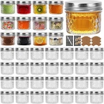 40 Pack 4OZ Clear Mason Jars With One Piece Silver Lids, Mini Glass Canisters,. Fixed Price $51.65.
