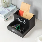 Exoliry Rustic Black Torched Wooden Key Mail Organizer Word Front Label Table.... Fixed Price $64.28.