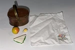 American Girl Samantha Tea Tin Lunchbox Pail Peach Egg Sandwich Napkin. Fixed Price $39.99.