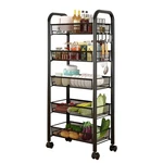 5 Tier Storage Rack Kitchen Rotating Vegetable Fruit Serving Trolley Cart Shelf. Fixed Price $33.11.