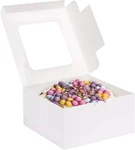 Moretoes 24PCS Cake Boxes, 10X10X5 Inches White Square Bakery Wi. Fixed Price $40.98.