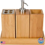 Bath Set 100 Natural Bamboo By Trademark Innovations Bamb-caddy. Fixed Price $25.58.