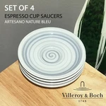 4 New Villeroy & Boch Porcelain Artesano Nature Bleu Espresso Cup Saucer Germany. Fixed Price $24.99.
