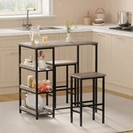 3-PIECE Kitchen Table Set With Storage Shelves & 2 Bar Stools For Small Spaces. Fixed Price $98.99.