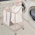 Smart Design Deluxe Rolling Triple Compartment Laundry Sorter 30 32 - Beige. Fixed Price $79.85.