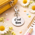 Cest Bon French Quote Clip Charm Stainless Steel Engraved Bag Zipper. Fixed Price $12.95.