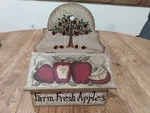 Farm Fresh Apples Wooden Recipe Box Fits 6.5X5 Card. Fixed Price $42.99.