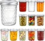 16OZ Mason Jars Wide Mouth Canning Glass Silver Metal Airtight Lid 12-PACK. Fixed Price $24.97.
