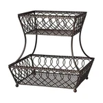 Gourmet Basics By Mikasa Loop And Lattice 2-TIER Rectangular Metal Countertop.... Fixed Price $80.00.