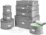 Stackable 8-PC Quilt Storage Set For Plates, Mugs & Cups With Protectors. Fixed Price $109.99.